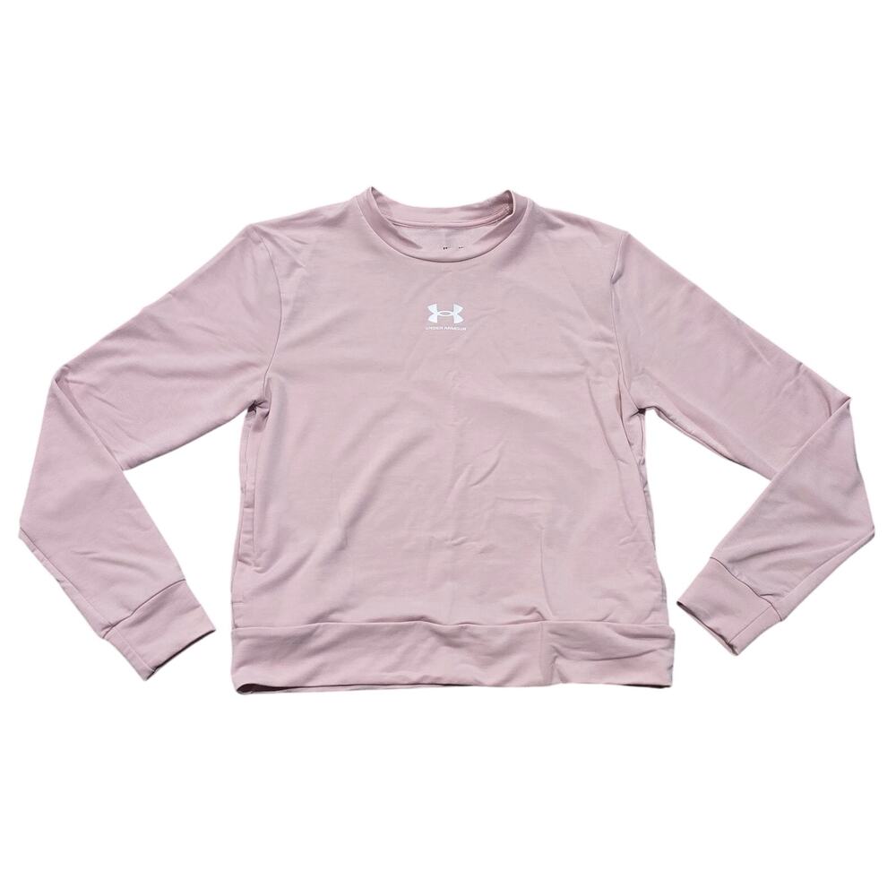 Under Armour Sugar Pink Rival Terry Crew Neck Sweatshirt w. Pockets Sweater